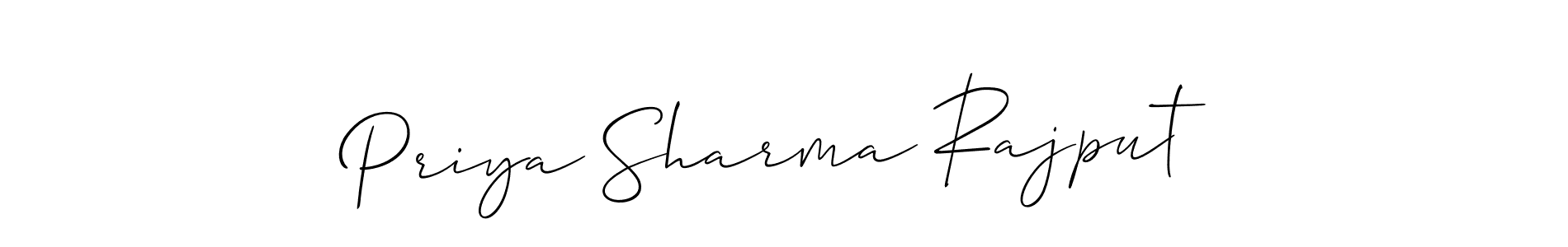 Make a short Priya Sharma Rajput signature style. Manage your documents anywhere anytime using Allison_Script. Create and add eSignatures, submit forms, share and send files easily. Priya Sharma Rajput signature style 2 images and pictures png