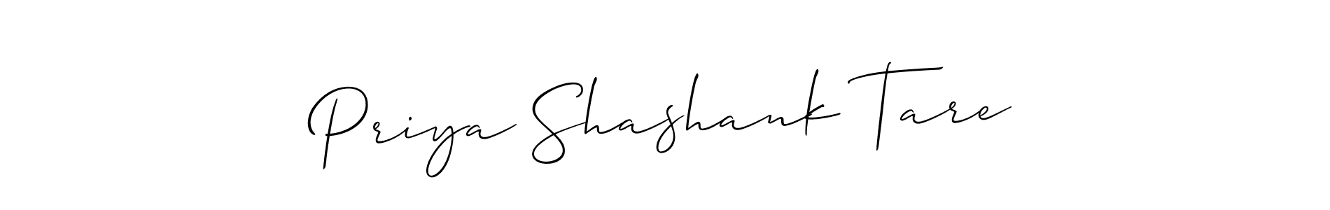 How to make Priya Shashank Tare name signature. Use Allison_Script style for creating short signs online. This is the latest handwritten sign. Priya Shashank Tare signature style 2 images and pictures png