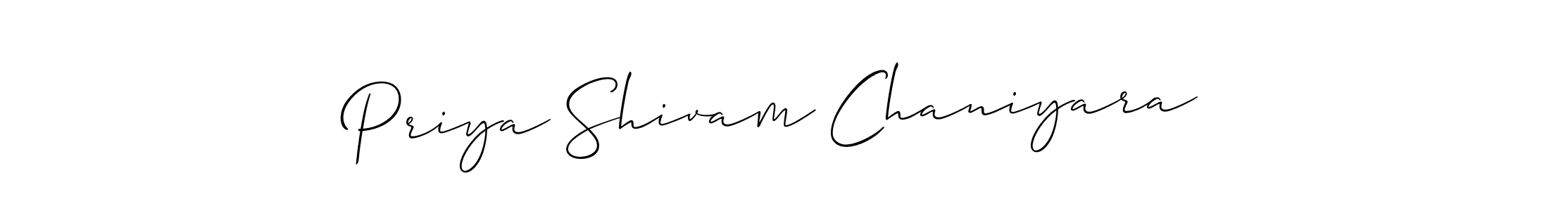 Priya Shivam Chaniyara stylish signature style. Best Handwritten Sign (Allison_Script) for my name. Handwritten Signature Collection Ideas for my name Priya Shivam Chaniyara. Priya Shivam Chaniyara signature style 2 images and pictures png