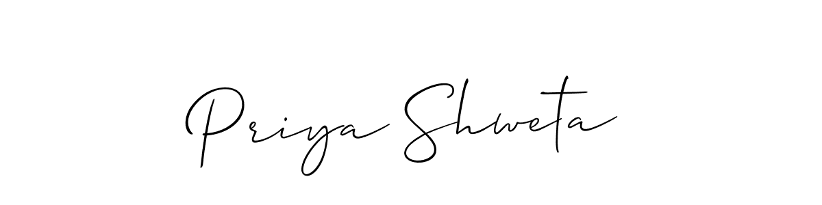 Allison_Script is a professional signature style that is perfect for those who want to add a touch of class to their signature. It is also a great choice for those who want to make their signature more unique. Get Priya Shweta name to fancy signature for free. Priya Shweta signature style 2 images and pictures png