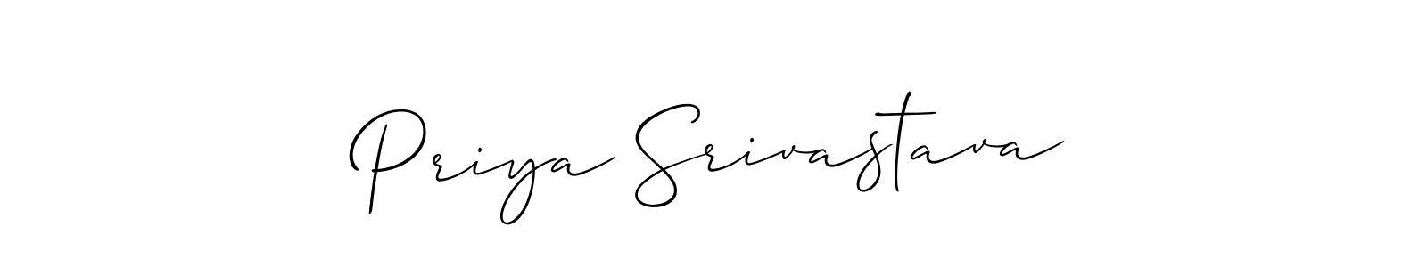 How to make Priya Srivastava name signature. Use Allison_Script style for creating short signs online. This is the latest handwritten sign. Priya Srivastava signature style 2 images and pictures png