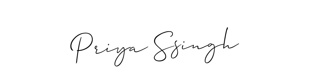 Design your own signature with our free online signature maker. With this signature software, you can create a handwritten (Allison_Script) signature for name Priya Ssingh. Priya Ssingh signature style 2 images and pictures png