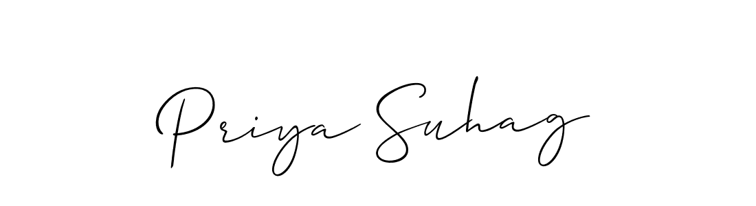 The best way (Allison_Script) to make a short signature is to pick only two or three words in your name. The name Priya Suhag include a total of six letters. For converting this name. Priya Suhag signature style 2 images and pictures png