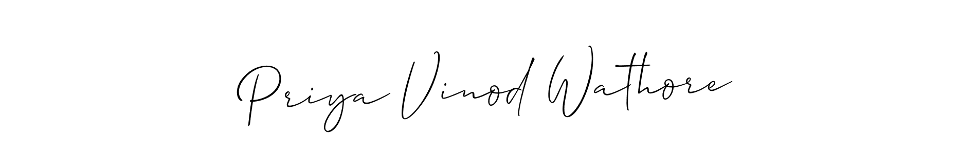 You should practise on your own different ways (Allison_Script) to write your name (Priya Vinod Wathore) in signature. don't let someone else do it for you. Priya Vinod Wathore signature style 2 images and pictures png