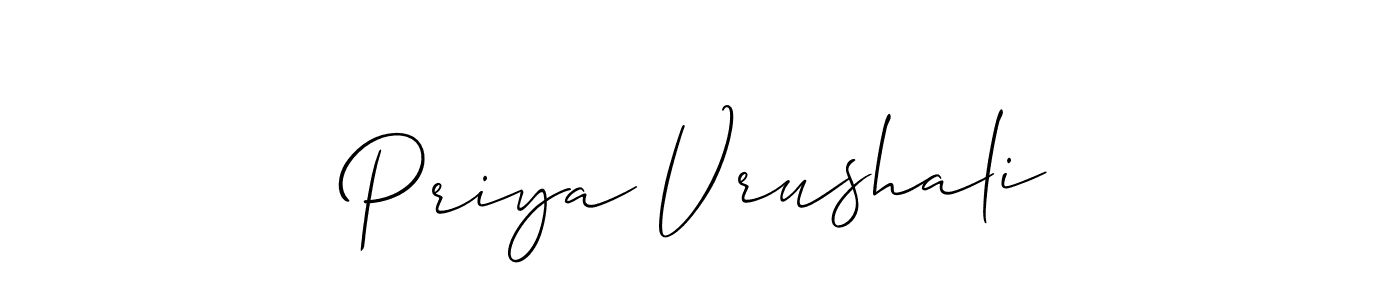 Priya Vrushali stylish signature style. Best Handwritten Sign (Allison_Script) for my name. Handwritten Signature Collection Ideas for my name Priya Vrushali. Priya Vrushali signature style 2 images and pictures png