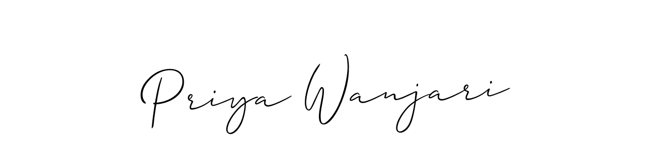 Allison_Script is a professional signature style that is perfect for those who want to add a touch of class to their signature. It is also a great choice for those who want to make their signature more unique. Get Priya Wanjari name to fancy signature for free. Priya Wanjari signature style 2 images and pictures png