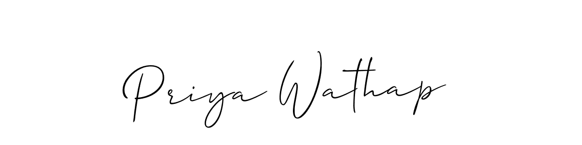 You should practise on your own different ways (Allison_Script) to write your name (Priya Wathap) in signature. don't let someone else do it for you. Priya Wathap signature style 2 images and pictures png