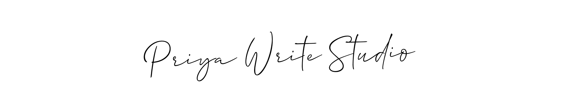 How to make Priya Write Studio name signature. Use Allison_Script style for creating short signs online. This is the latest handwritten sign. Priya Write Studio signature style 2 images and pictures png