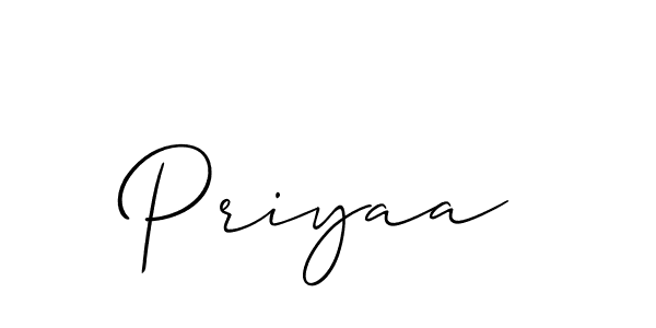 Design your own signature with our free online signature maker. With this signature software, you can create a handwritten (Allison_Script) signature for name Priyaa. Priyaa signature style 2 images and pictures png