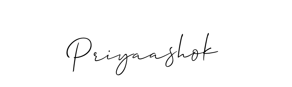 Make a beautiful signature design for name Priyaashok. With this signature (Allison_Script) style, you can create a handwritten signature for free. Priyaashok signature style 2 images and pictures png