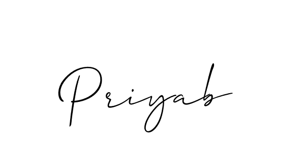 Similarly Allison_Script is the best handwritten signature design. Signature creator online .You can use it as an online autograph creator for name Priyab. Priyab signature style 2 images and pictures png