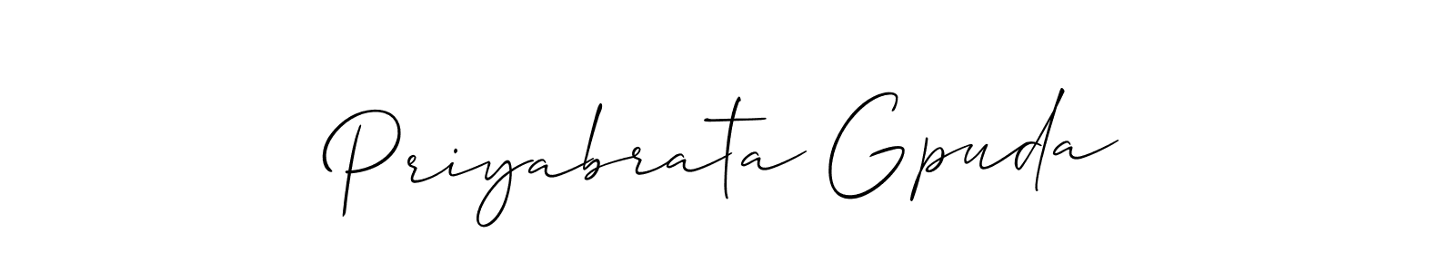 Use a signature maker to create a handwritten signature online. With this signature software, you can design (Allison_Script) your own signature for name Priyabrata Gpuda. Priyabrata Gpuda signature style 2 images and pictures png