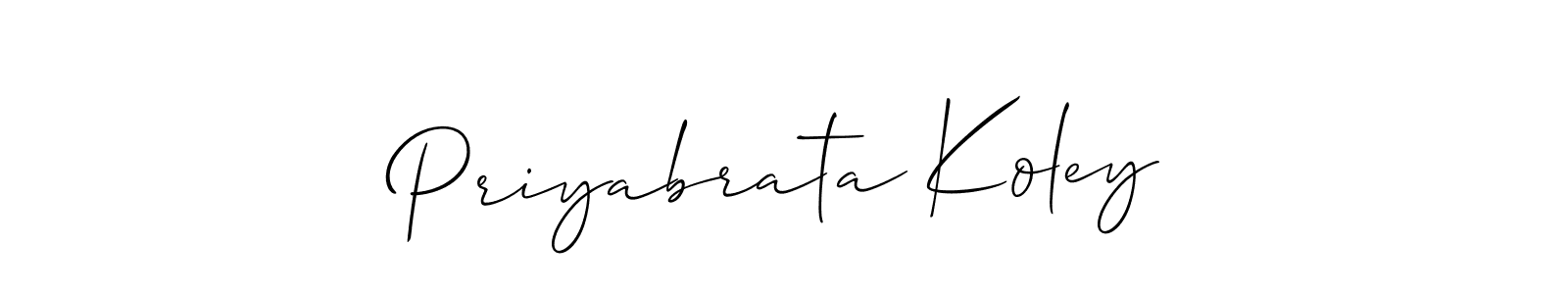 It looks lik you need a new signature style for name Priyabrata Koley. Design unique handwritten (Allison_Script) signature with our free signature maker in just a few clicks. Priyabrata Koley signature style 2 images and pictures png