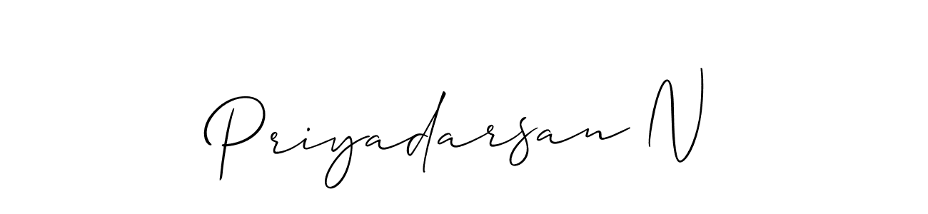 How to Draw Priyadarsan N signature style? Allison_Script is a latest design signature styles for name Priyadarsan N. Priyadarsan N signature style 2 images and pictures png