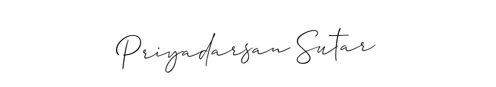 Create a beautiful signature design for name Priyadarsan Sutar. With this signature (Allison_Script) fonts, you can make a handwritten signature for free. Priyadarsan Sutar signature style 2 images and pictures png