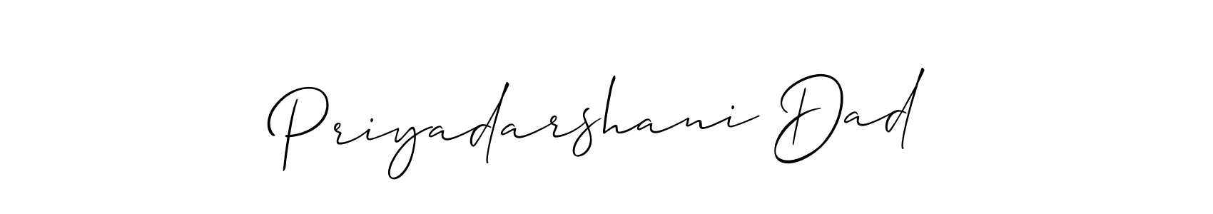 How to make Priyadarshani Dad name signature. Use Allison_Script style for creating short signs online. This is the latest handwritten sign. Priyadarshani Dad signature style 2 images and pictures png