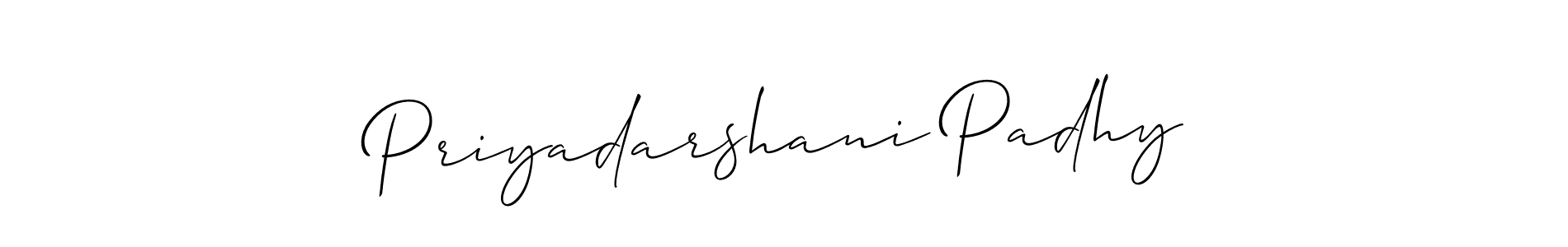 It looks lik you need a new signature style for name Priyadarshani Padhy. Design unique handwritten (Allison_Script) signature with our free signature maker in just a few clicks. Priyadarshani Padhy signature style 2 images and pictures png