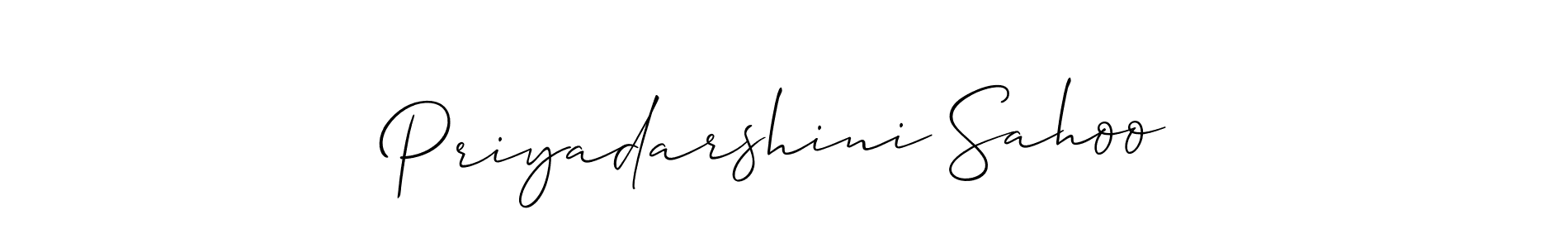 Make a beautiful signature design for name Priyadarshini Sahoo. With this signature (Allison_Script) style, you can create a handwritten signature for free. Priyadarshini Sahoo signature style 2 images and pictures png