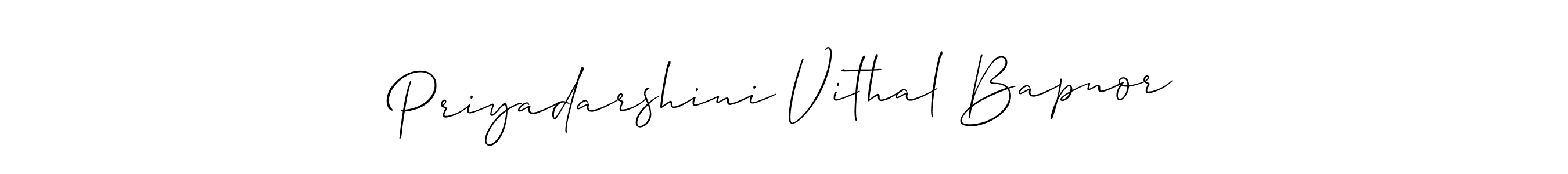 How to make Priyadarshini Vithal Bapnor name signature. Use Allison_Script style for creating short signs online. This is the latest handwritten sign. Priyadarshini Vithal Bapnor signature style 2 images and pictures png
