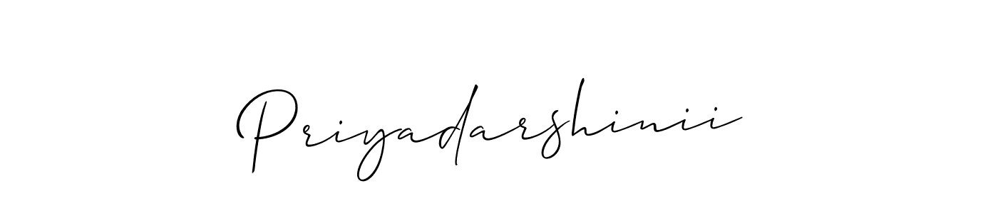 How to make Priyadarshinii name signature. Use Allison_Script style for creating short signs online. This is the latest handwritten sign. Priyadarshinii signature style 2 images and pictures png