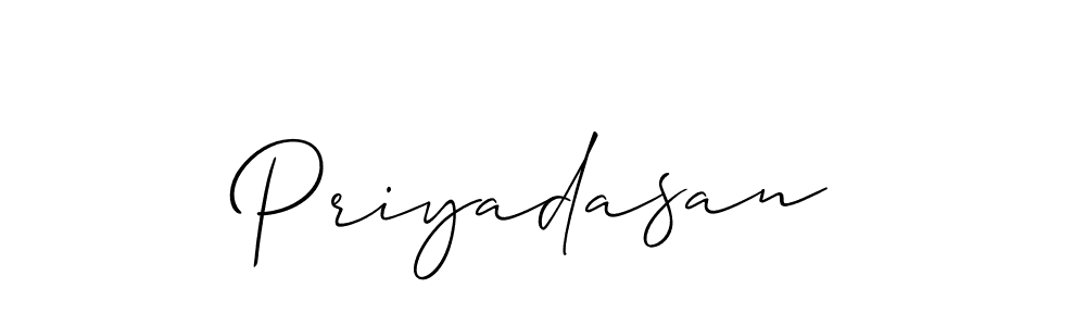 How to make Priyadasan name signature. Use Allison_Script style for creating short signs online. This is the latest handwritten sign. Priyadasan signature style 2 images and pictures png