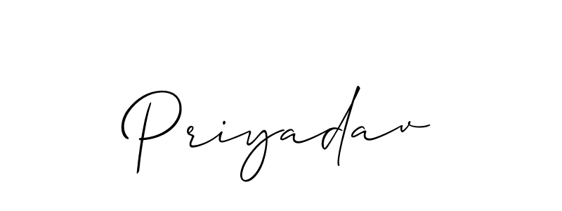 Design your own signature with our free online signature maker. With this signature software, you can create a handwritten (Allison_Script) signature for name Priyadav. Priyadav signature style 2 images and pictures png