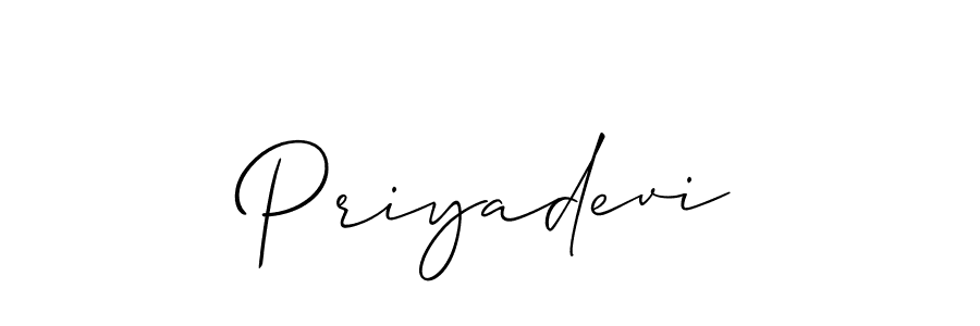 if you are searching for the best signature style for your name Priyadevi. so please give up your signature search. here we have designed multiple signature styles  using Allison_Script. Priyadevi signature style 2 images and pictures png