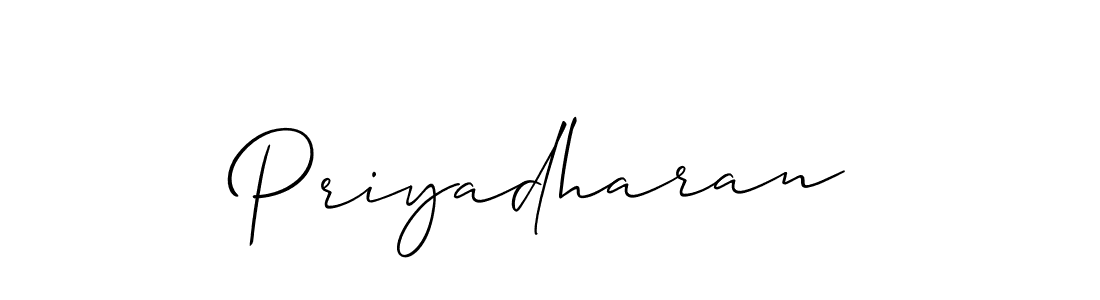 Create a beautiful signature design for name Priyadharan. With this signature (Allison_Script) fonts, you can make a handwritten signature for free. Priyadharan signature style 2 images and pictures png