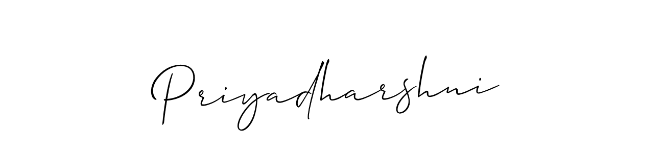 Make a beautiful signature design for name Priyadharshni. With this signature (Allison_Script) style, you can create a handwritten signature for free. Priyadharshni signature style 2 images and pictures png