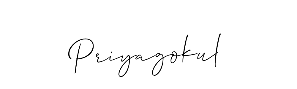 Also we have Priyagokul name is the best signature style. Create professional handwritten signature collection using Allison_Script autograph style. Priyagokul signature style 2 images and pictures png