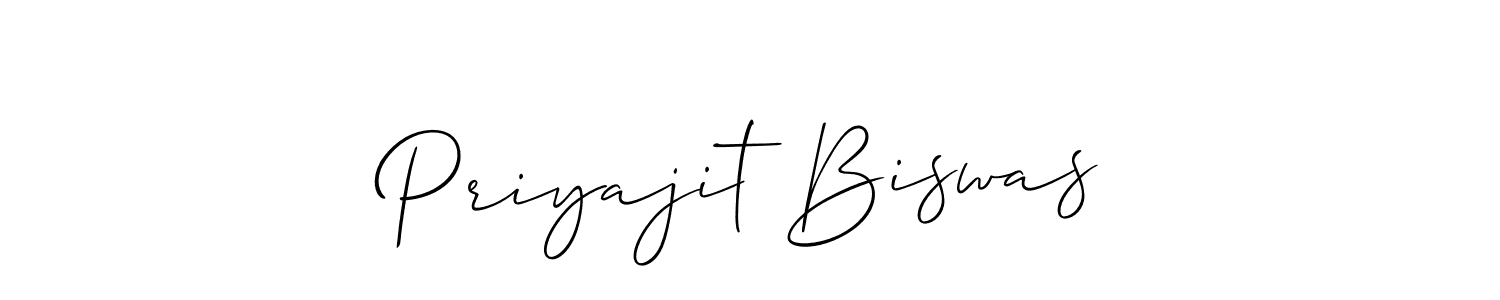 Allison_Script is a professional signature style that is perfect for those who want to add a touch of class to their signature. It is also a great choice for those who want to make their signature more unique. Get Priyajit Biswas name to fancy signature for free. Priyajit Biswas signature style 2 images and pictures png