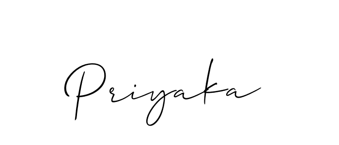 Also we have Priyaka name is the best signature style. Create professional handwritten signature collection using Allison_Script autograph style. Priyaka signature style 2 images and pictures png