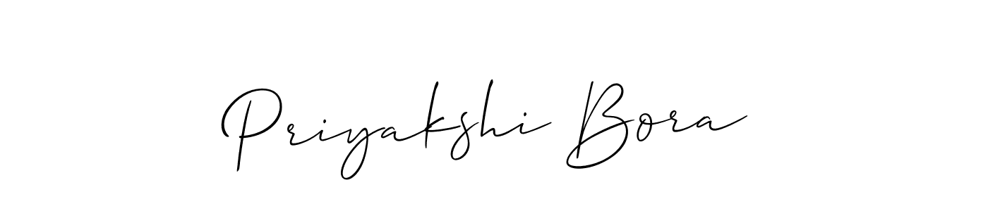 You should practise on your own different ways (Allison_Script) to write your name (Priyakshi Bora) in signature. don't let someone else do it for you. Priyakshi Bora signature style 2 images and pictures png