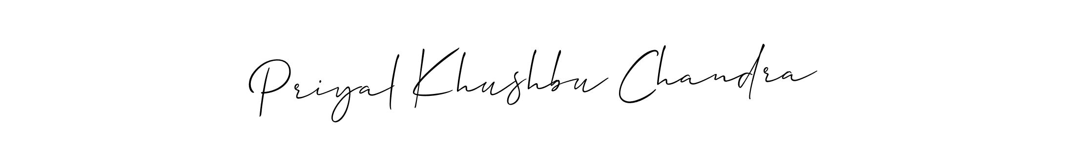 if you are searching for the best signature style for your name Priyal Khushbu Chandra. so please give up your signature search. here we have designed multiple signature styles  using Allison_Script. Priyal Khushbu Chandra signature style 2 images and pictures png