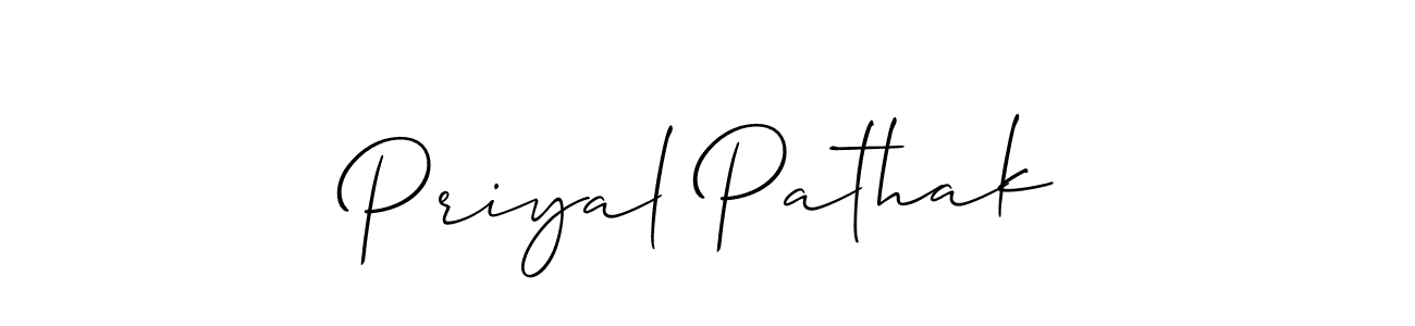 Make a beautiful signature design for name Priyal Pathak. With this signature (Allison_Script) style, you can create a handwritten signature for free. Priyal Pathak signature style 2 images and pictures png