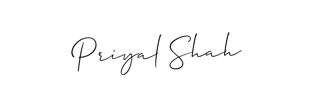 Use a signature maker to create a handwritten signature online. With this signature software, you can design (Allison_Script) your own signature for name Priyal Shah. Priyal Shah signature style 2 images and pictures png