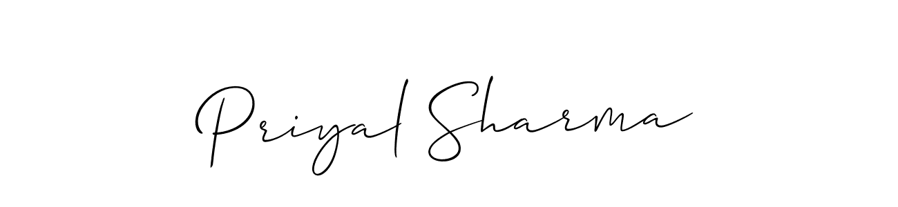 This is the best signature style for the Priyal Sharma name. Also you like these signature font (Allison_Script). Mix name signature. Priyal Sharma signature style 2 images and pictures png