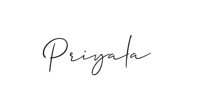 Design your own signature with our free online signature maker. With this signature software, you can create a handwritten (Allison_Script) signature for name Priyala. Priyala signature style 2 images and pictures png