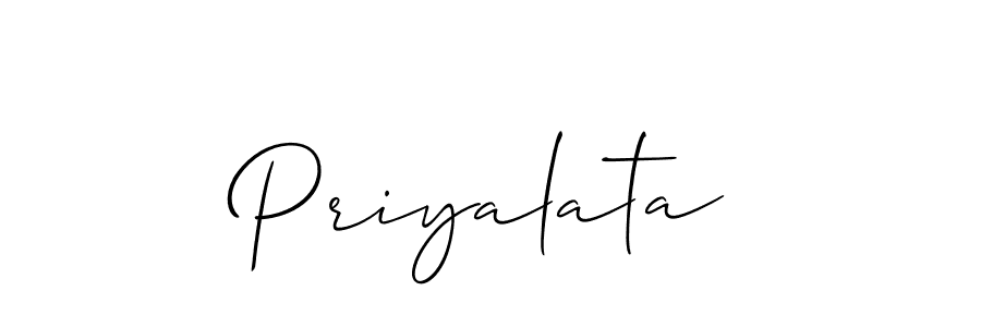 Use a signature maker to create a handwritten signature online. With this signature software, you can design (Allison_Script) your own signature for name Priyalata. Priyalata signature style 2 images and pictures png