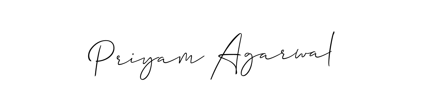 Also we have Priyam Agarwal name is the best signature style. Create professional handwritten signature collection using Allison_Script autograph style. Priyam Agarwal signature style 2 images and pictures png