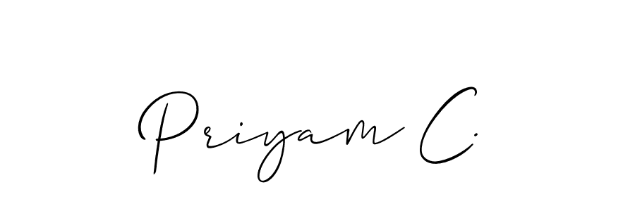 Design your own signature with our free online signature maker. With this signature software, you can create a handwritten (Allison_Script) signature for name Priyam C.. Priyam C. signature style 2 images and pictures png