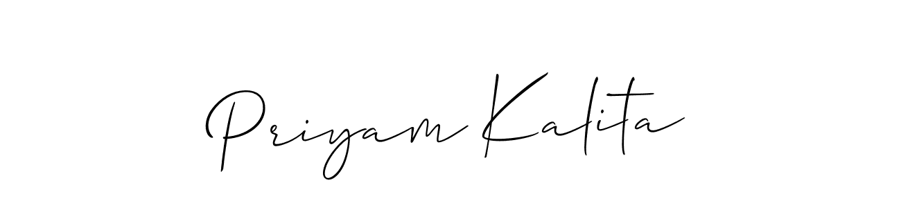 Make a beautiful signature design for name Priyam Kalita. With this signature (Allison_Script) style, you can create a handwritten signature for free. Priyam Kalita signature style 2 images and pictures png
