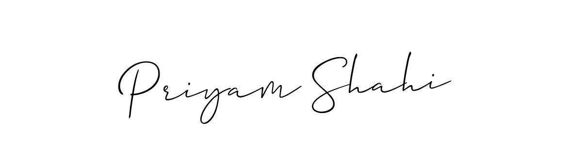 Also You can easily find your signature by using the search form. We will create Priyam Shahi name handwritten signature images for you free of cost using Allison_Script sign style. Priyam Shahi signature style 2 images and pictures png