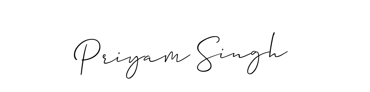 Make a beautiful signature design for name Priyam Singh. With this signature (Allison_Script) style, you can create a handwritten signature for free. Priyam Singh signature style 2 images and pictures png