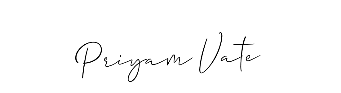 This is the best signature style for the Priyam Vate name. Also you like these signature font (Allison_Script). Mix name signature. Priyam Vate signature style 2 images and pictures png