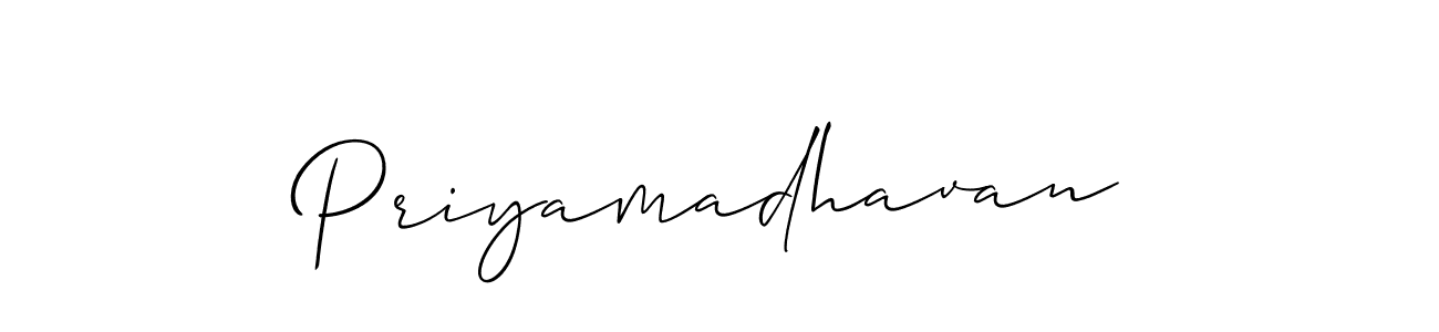 How to make Priyamadhavan name signature. Use Allison_Script style for creating short signs online. This is the latest handwritten sign. Priyamadhavan signature style 2 images and pictures png