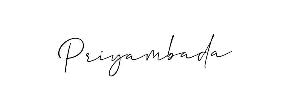 Use a signature maker to create a handwritten signature online. With this signature software, you can design (Allison_Script) your own signature for name Priyambada. Priyambada signature style 2 images and pictures png