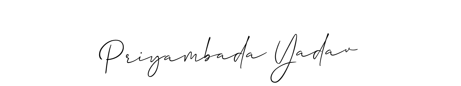 Make a short Priyambada Yadav signature style. Manage your documents anywhere anytime using Allison_Script. Create and add eSignatures, submit forms, share and send files easily. Priyambada Yadav signature style 2 images and pictures png