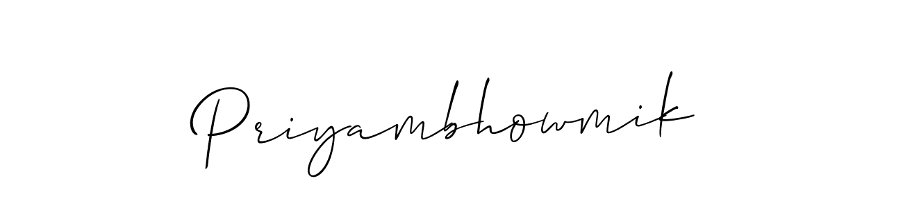 Also we have Priyambhowmik name is the best signature style. Create professional handwritten signature collection using Allison_Script autograph style. Priyambhowmik signature style 2 images and pictures png