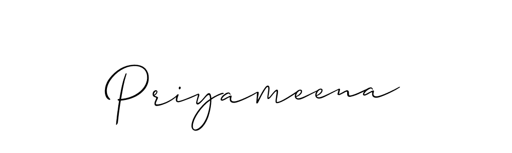 Make a beautiful signature design for name Priyameena. With this signature (Allison_Script) style, you can create a handwritten signature for free. Priyameena signature style 2 images and pictures png